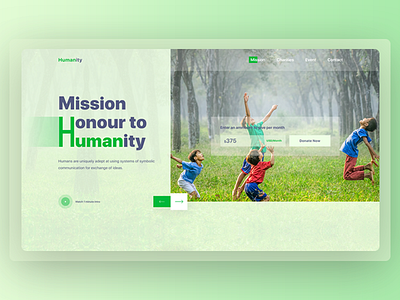 Humanity - Charity Header Exploration agency blood charity clean crowdfunding donation landing page typography website