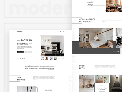 Modern Minimal Interior Website architechture clean house interior minimal modern ui web website design