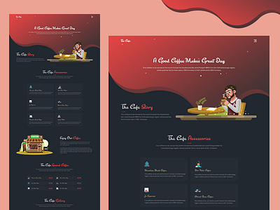 Coffee Shop Landing Page Exploration agency dark design drawing icon illustration landing pizza product shop website