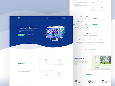 SEO Agency Website agency clean creative design illustration landing landing page minimal seo typography ui web website