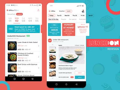 LunchOn Remake adobe xd branding clean app creative design design food food app lunch refactoring ui ux ux design