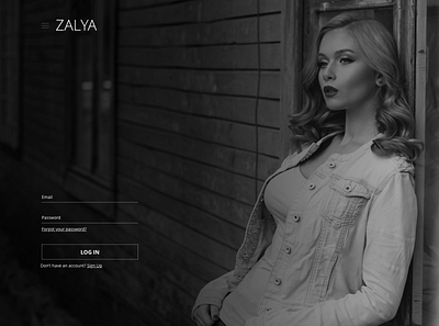 Fashion Brand Zalya login page adobe xd black brand design brand identity branding clean app landing design login page ux