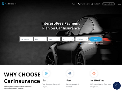 CarInsurance Landing Page adobe xd clean app creative design design graphic design illustration material design ui user ux ux design