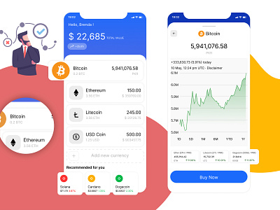 CryptoCurrency - Mobile App by Ch-Irfan on Dribbble