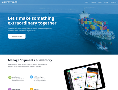 Shipping Landing Page branding cleandesign figma graphic design landingpage shipping shipping landing page ui ux