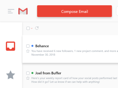 Gmail remake concept adobe xd branding creative design material design ui ux design vector