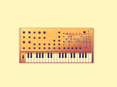 Electronic Synths Illustration design illustration keyboard music piano synth synthesizer wires