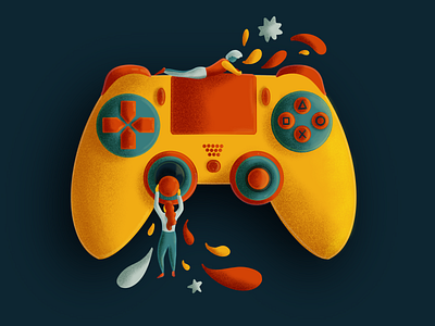 video games console game illustration procreate texture