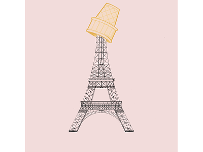 Always a Good Idea architecture blush clean cute eiffel tower europe france ice cream minimal paris pink summer