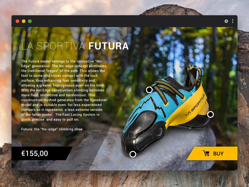 La Sportiva - Product page animation climbing invision studio invisionapp invisionstudio la sportiva la sportiva futura product page rock climbing