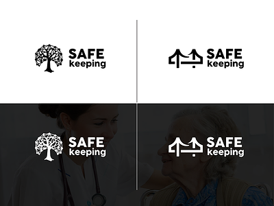 Safekeeping Logo Shortlist bridge connect identity iterate logotype mark tree vector