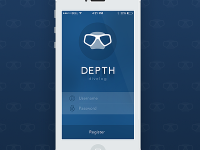 Depth app login screen