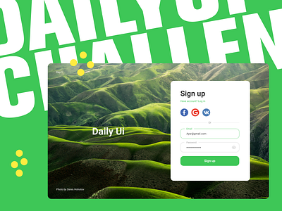 Daily UI #01 Sign Up dailyui inspiration interface minimal ui uidesign web