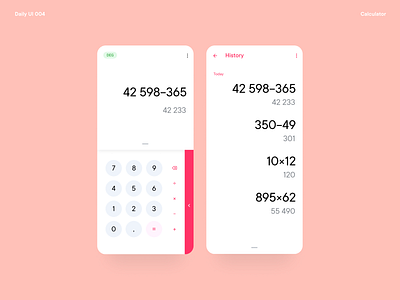 Daily UI #004 Calculator app calculator clean dailyui minimal mobile ui ux web