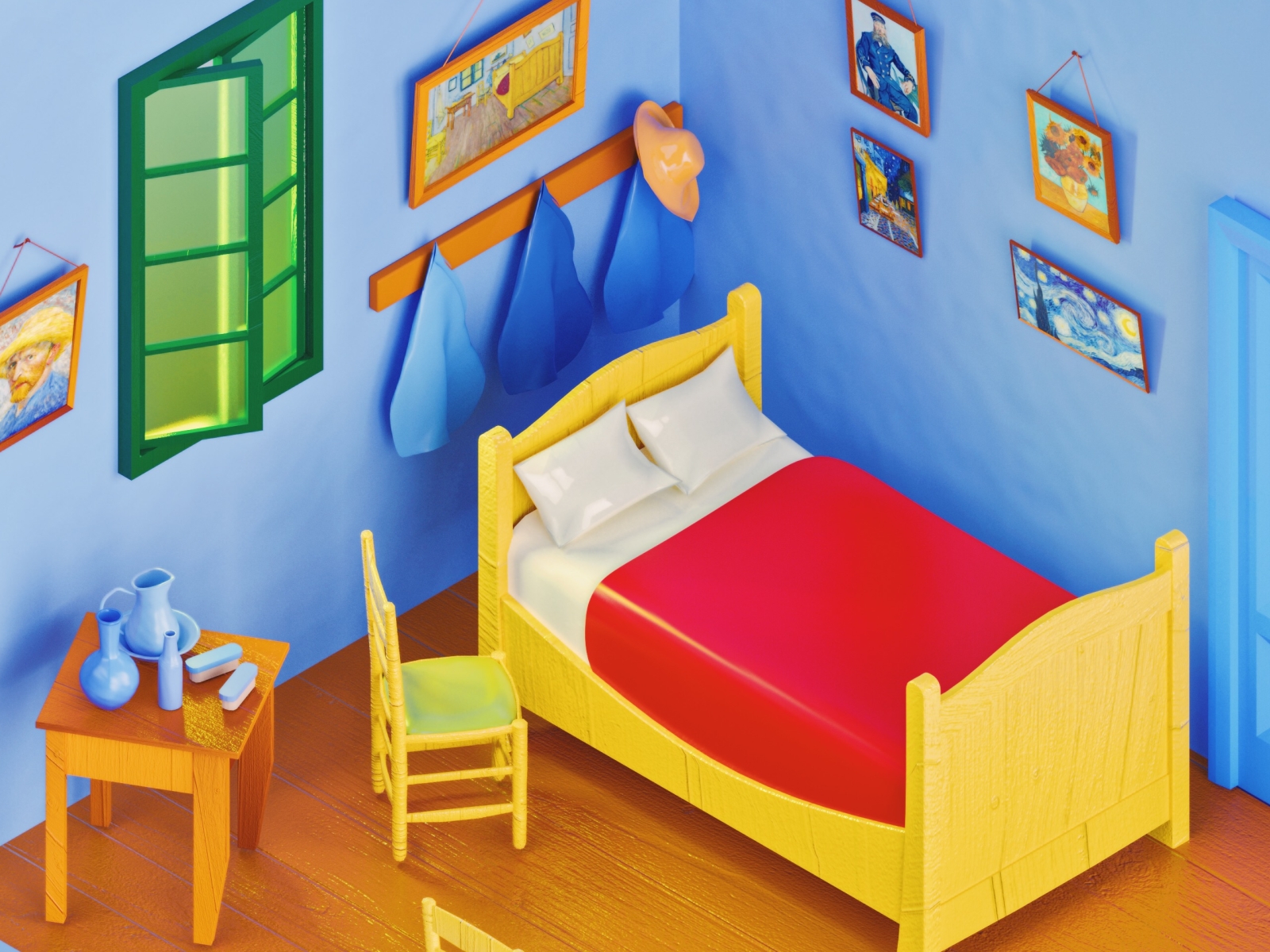 Vincent Van Gogh S Bedroom In Arles By Amrit Pal Singh On Dribbble,Kitchen Curtains For Small Windows