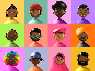 Toy Faces Library | 3D Illustration | 3D Avatars