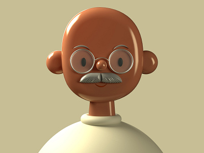 Gandhi  | Toy Faces | 3D Illustration
