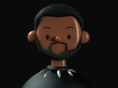 Black Panther Chadwick | Toy Faces | 3D Illustration 3d amrit avatar black black lives matter download free freebie icon illustration inspiring marvel comics panther portrait superhero toy faces ui ux wakanda