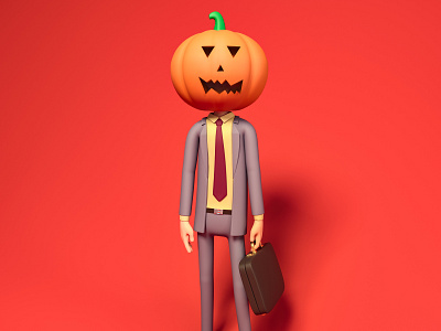 Dwight Pumpkin Halloween 3D Illustration 3d 3d art c4d cinema4d costume dwight dwight schrute freebie halloween illustration pumpkin spooky the office ui wallpaper