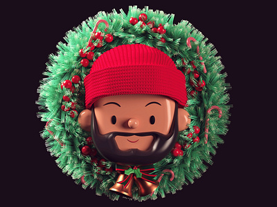 Christmas Lion | Toy Faces | 3D Illustration