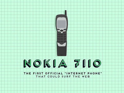 Nokia 7110 cellphone evolution history illustration infographics mobile retro vintage