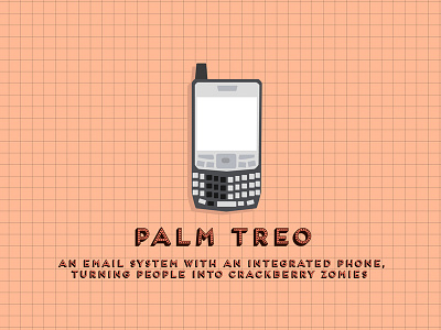 Palm Treo cellphone evolution history illustration infographics mobile retro vintage