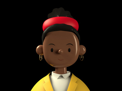 Amanda Gorman Toy Face 💛 3d avatar c4d cartoon character character design cute fanart illustration inspiring portrait