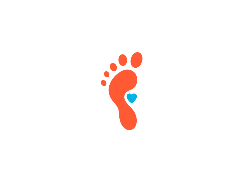 Health Mate - Foot Care Logomark health foot feet steps leg heart footcare care logo icon symbol