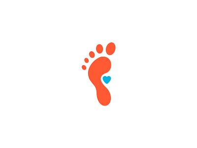 Health Mate - Foot Care Logomark care feet foot footcare health heart icon leg logo steps symbol