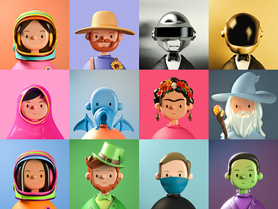 Toy Face NFTs 3d avatars c4d character illustration nft nfts toy toyfaces