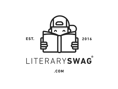 Literary Swag Logo book books branding icons line icon literature minimal modern reading t shirt