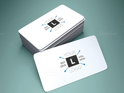 Rounded Corner Business Card Mockup branding business card identity logo mockups presentation rounded corners shop