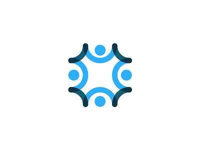 Crowd Capital - Community Based Investment Logomark blend blue brand branding crowd icon investment logo symbol unity