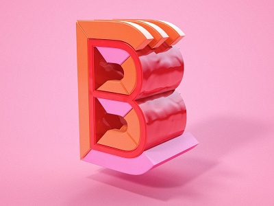 B - 36 Days of Type 36 days of type 3d branding identity logo typography ui