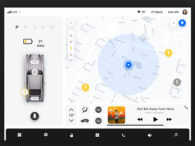 Car UI Dashboard automotive car driver driving gps location maps self driving tesla uber ui ux