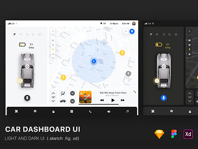 Car Dashboard UI automotive car clean drive freebie self driving tesla ui uikit