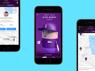 Kite Cash Agent Map agent app booking cash finance location map markers ui ux wallet