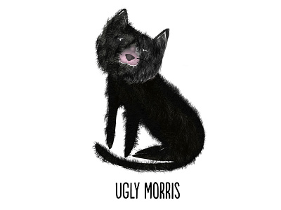 Ugly animal black cat character character design fur hairy ugly