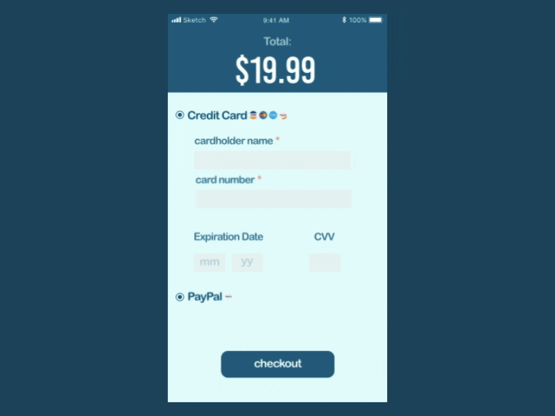 DailyUI // Credit Card Checkout dailyui flinto