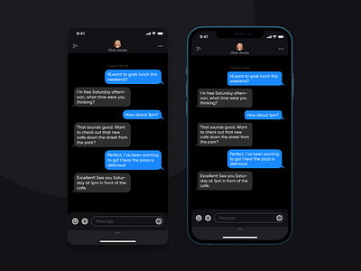 Day 052 - Chat UI chat dark design message ui ui100 ux voice