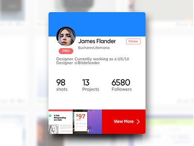 Dribbble Profile Card