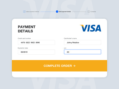 Day 004 Credit Card Payment card credit card pay visa card widget