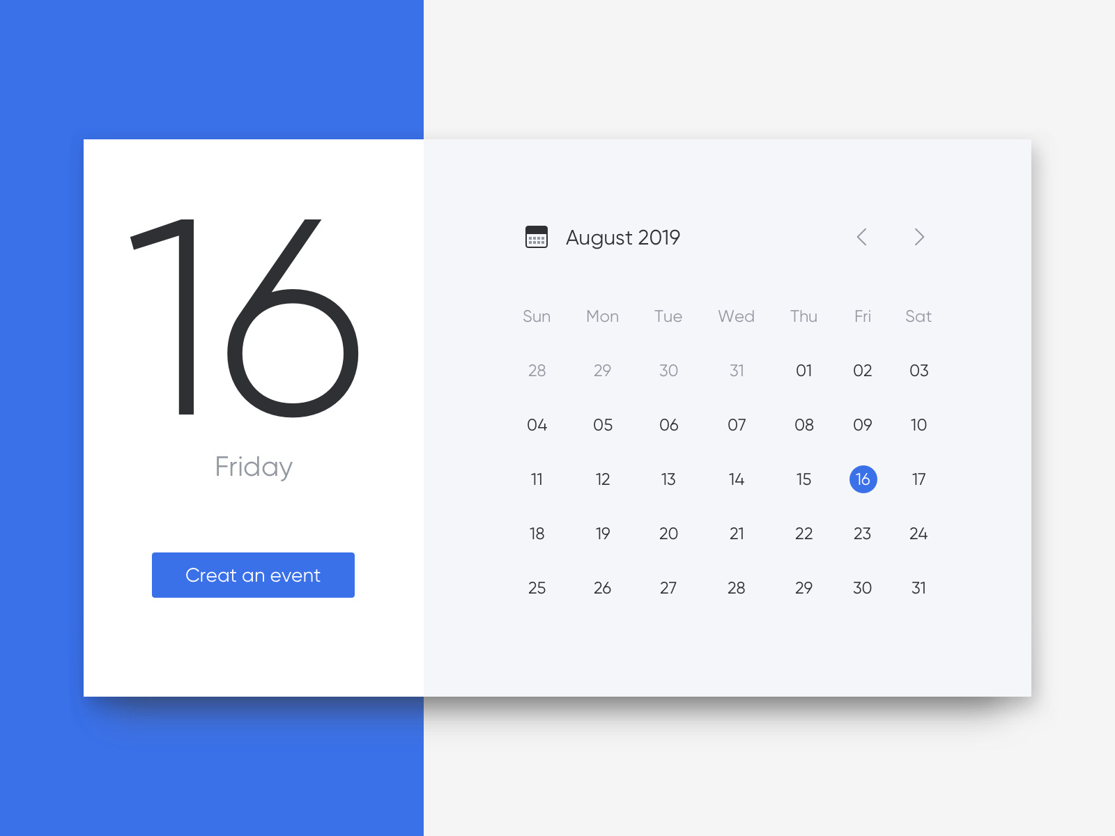 Day 011 Calendar by Chien Fu on Dribbble