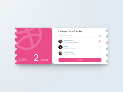 Day 021   Dribbble Invitation Ticket