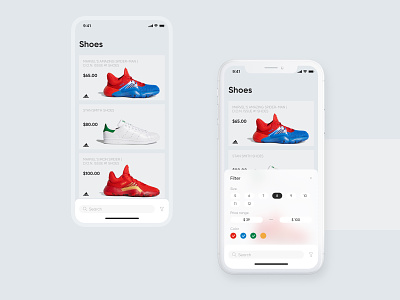 Day 028 Filter Results adidas application color filter flat iphone iphone x marvel price result search shoes size ui widget