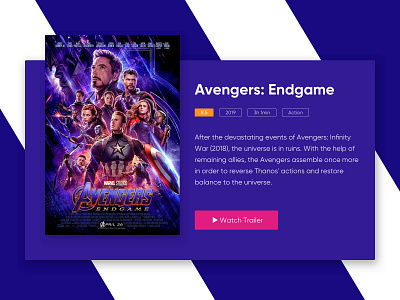 Day 049 Movie Card about card flat info movie play trailer ui watch widget