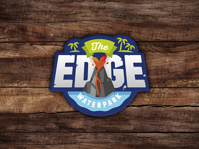 The EDGE Waterpark logo banner blue circle logo rock water waterpark