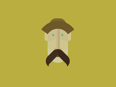 Logger Dude 3 face flat flat illustration hat illustration logger logging lumberjack minnesota moustache olive yellow