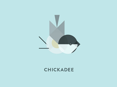 Chickadee Illustration bird chickadee flat illustration fly geometric illustration nature poster