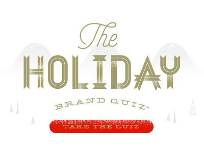 Flint Holiday Promo 2014 gold holiday illustration logo mountain promo quiz ribbon silver snow type typography